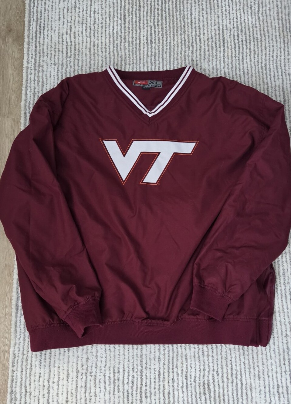 Virginia Tech Men's Maroon V-Neck Pullover